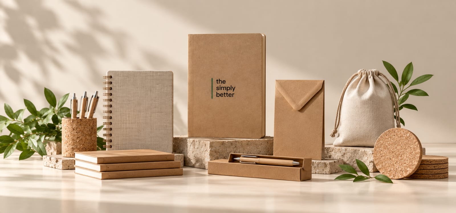recycled paper products on table